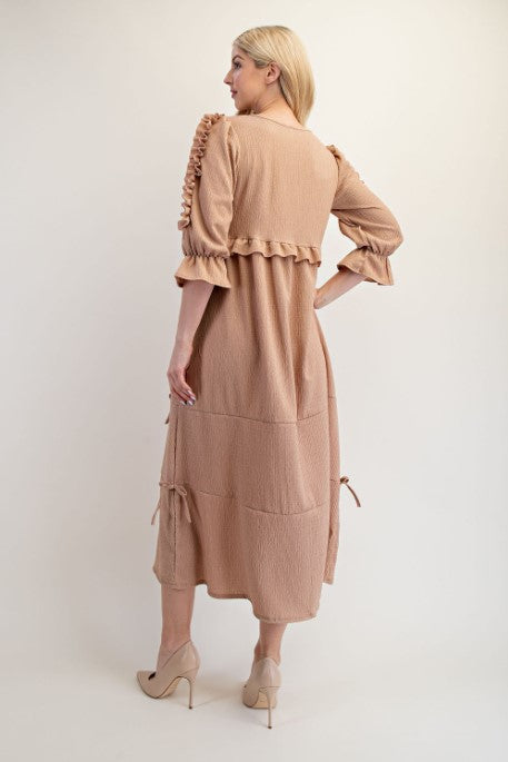 All-Over Bow Mocha Dress