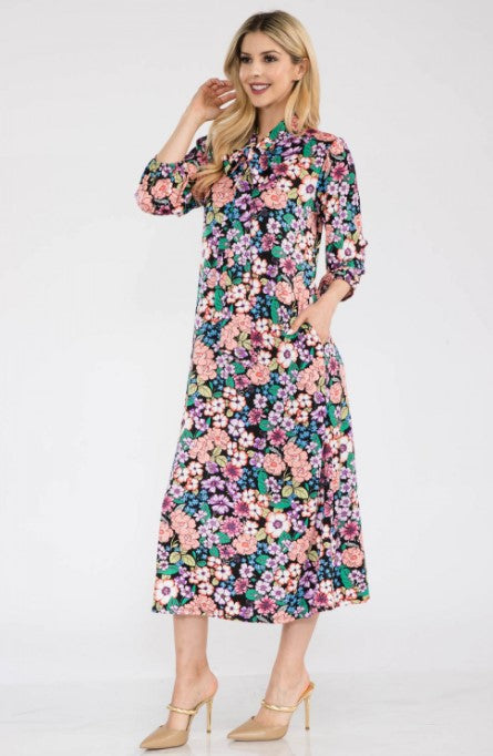 Floral Bow Tie Dress