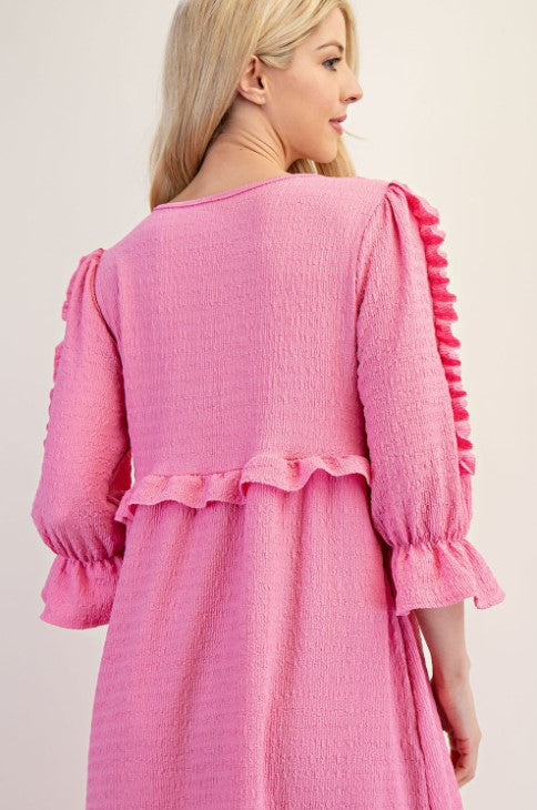 All-Over Bow Pink Dress