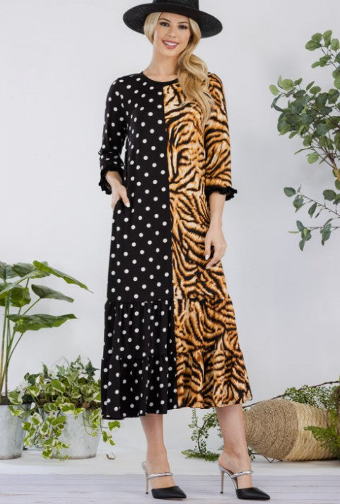 Polka Dot/Animal Print Dress